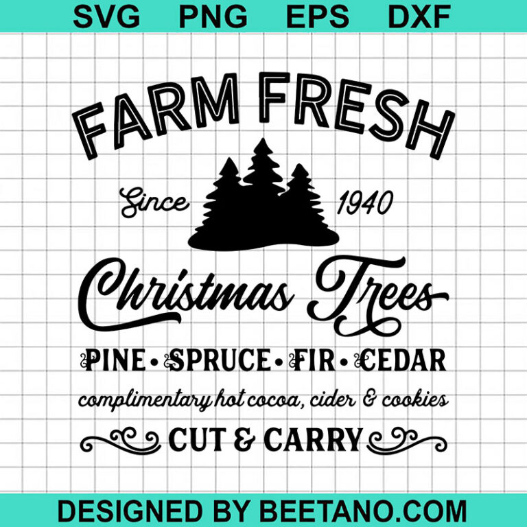 Farm Fresh Christmas Tree Svg Farmhouse Christmas Svg Christmas Tree