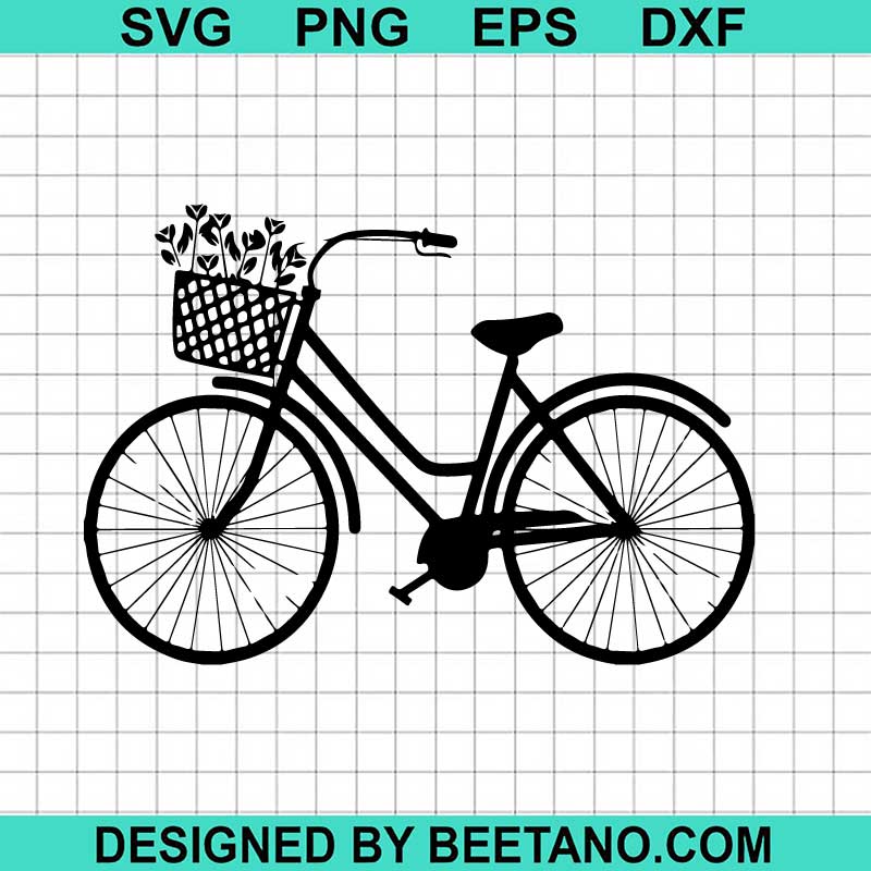 Bicycle With Floral Svg Bicycle Wild Flowers Svg Retro Bicycle Svg