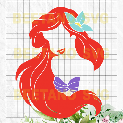 Little Mermaid Ariel SVG, Little Mermaid Clipart, Disney Character, Little Mermaid Ariel Cutting Files For Cricut, SVG, DXF, EPS, PNG Instant Download