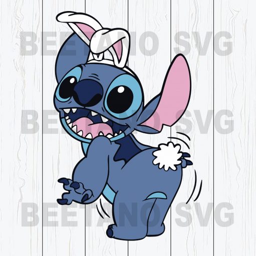 Lilo And Stitch Bunny Svg Files, Bunny Lilo Svg, Happy Easter Lillo Stitch Svg Files, Cute Lilo And Stitch Files