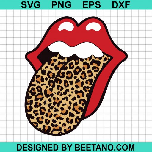 Red Lips Leopard Svg
