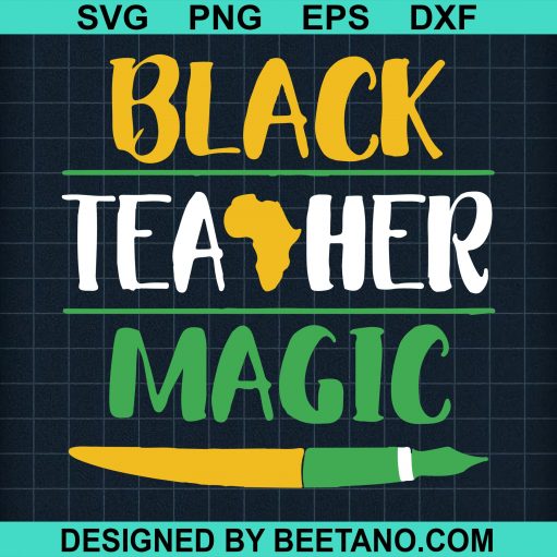 Black teacher magic svg