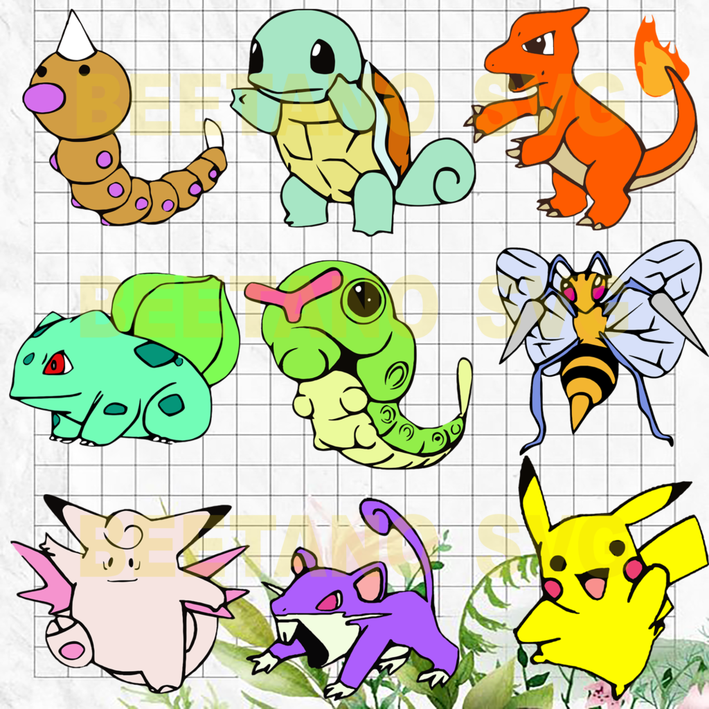 Pokemon Character Svg Bundle, Pokemon Cutting Files For Cricut, SVG ...