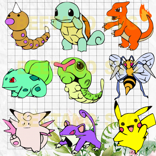 Pokemon Svg Bundle, Pokemon Character Svg Bundle, Pokemon Cutting Files, Pokemon Files For Cricut, Pokemon Cutting Files For Cricut, Svg, Dxf, Eps, Png Instant Download