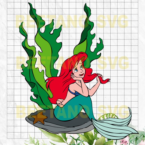 Little Mermaid Ariel SVG Files, Little Mermaid Clipart, Disney Character, Vector, Cliparts, eps, png, pdf, svg, Digital Download