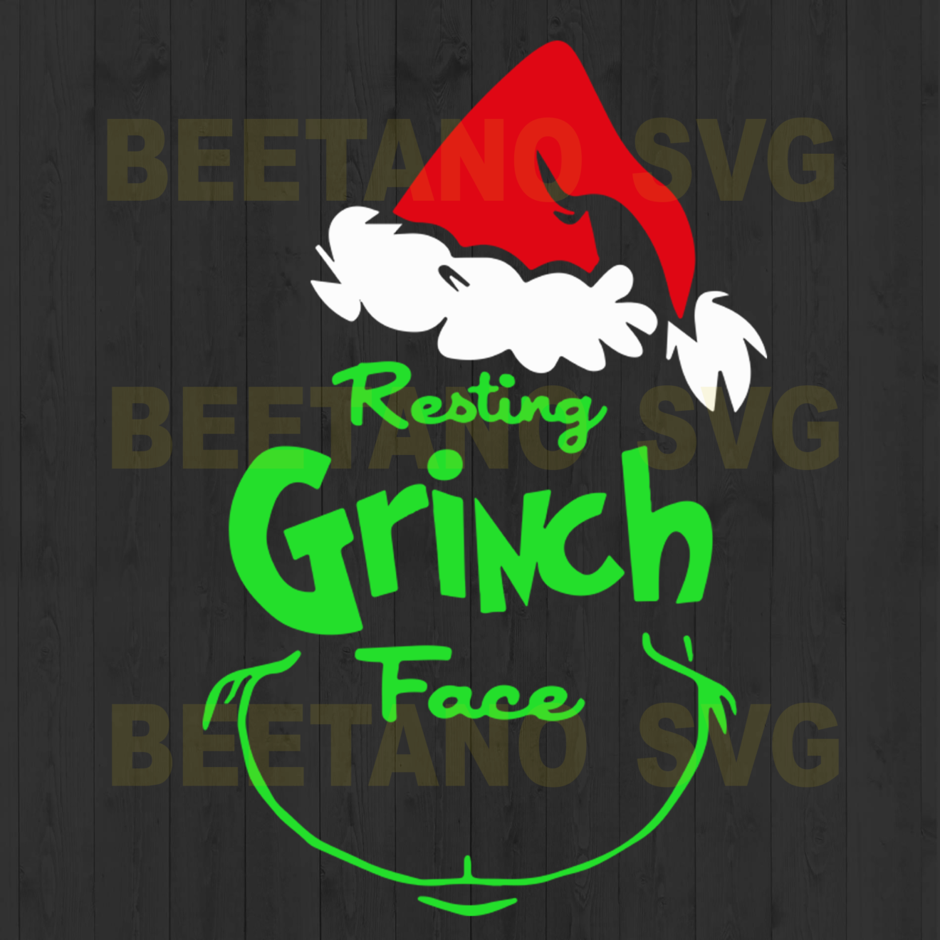 Resting Grinch Face Santa Hat Svg, Grinch SVg, Santa Hat Svg, Grinch Vector, Grinch Cutting Files For Cricut, SVG, DXF, EPS, PNG Instant Download