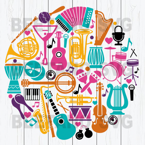 Musical instrument Cutting Files For Cricut, SVG, DXF, EPS, PNG Instant Download