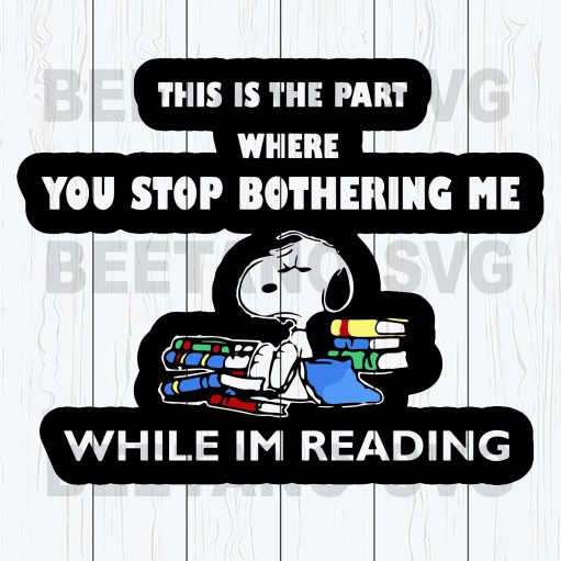 Snoopy While I'm Reading SVG