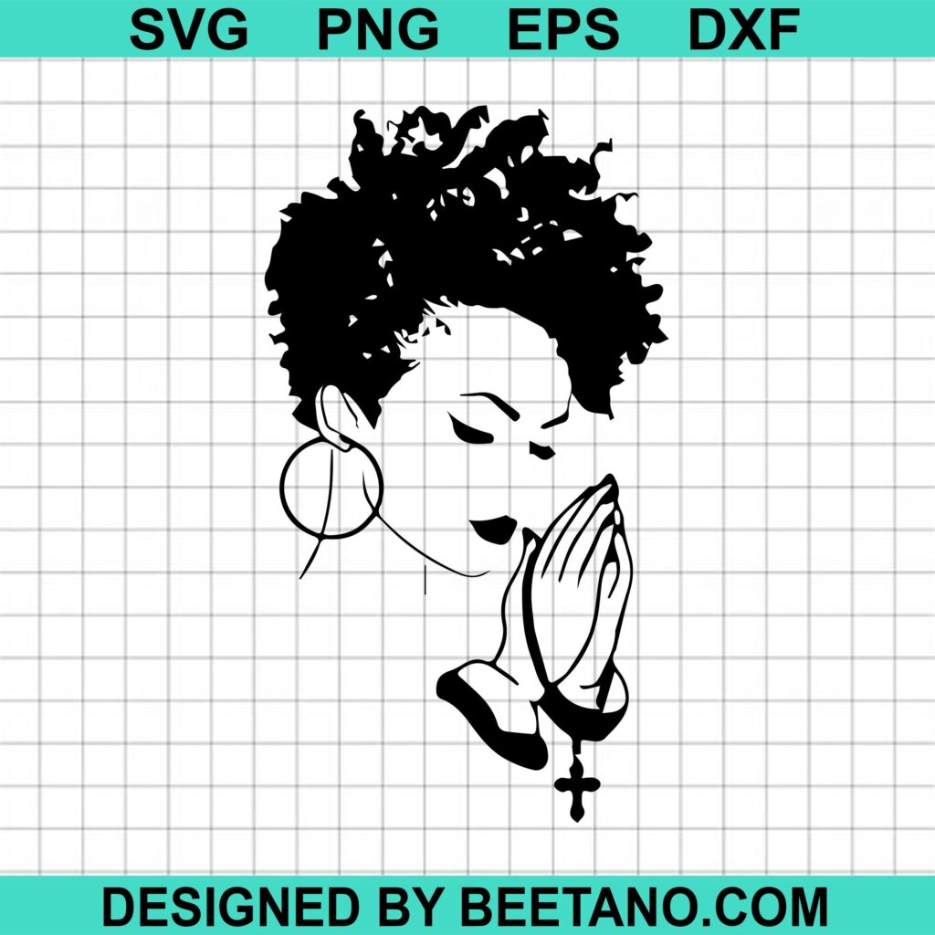 Black Woman Praying Svg