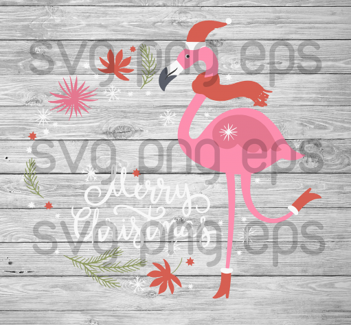 Merry Christmas svg, Flamingo Svg, Flamingo Cutting Files, Christmas Svg Files For Cricut, SVG, DXF, EPS, PNG Instant Download
