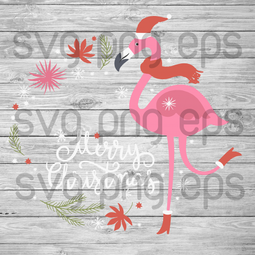 Merry Christmas svg, Flamingo Svg, Flamingo Cutting Files, Christmas Svg Files For Cricut, SVG, DXF, EPS, PNG Instant Download