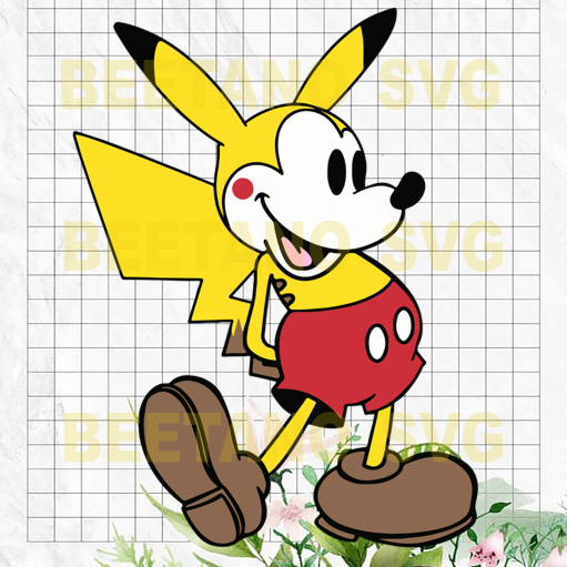 Pikachu Mickey Svg, Pika Mickey Cutting Files, Mickey Svg, Mickey Cricut, Pikachu Cricut, Pika Mickey Cutting Files For Cricut, SVG, DXF, EPS, PNG Instant Download