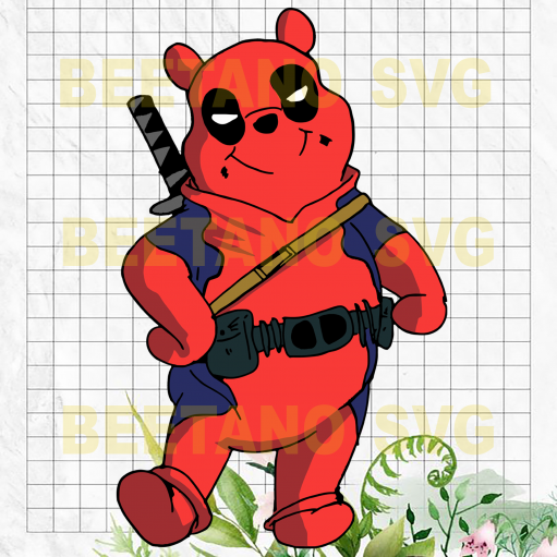 Winnie the Pooh x deadpool SVG