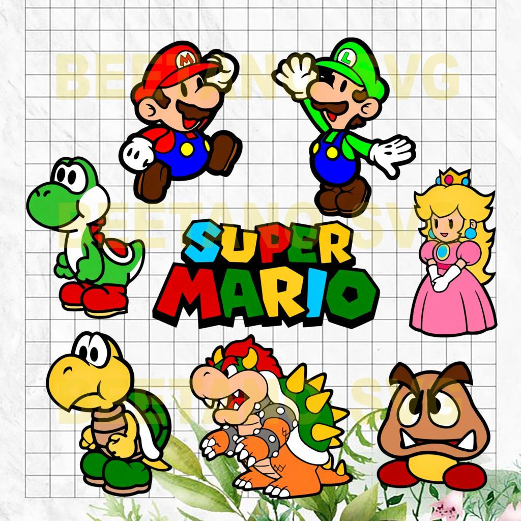 Super Mario Character Svg Bundle, Super Mario Cutting Files For Cricut ...