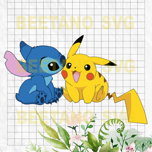 Lilo Stitch And Pikachu Svg
