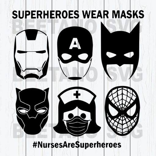 SuperHeroes Wear Masks svg