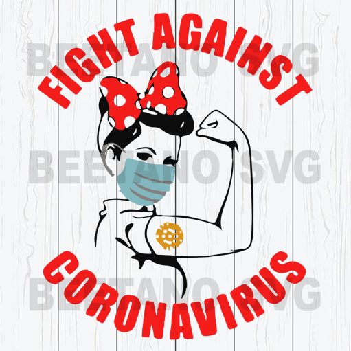 Fight Against Coronavirus Power Girl Wear Face Mask Svg