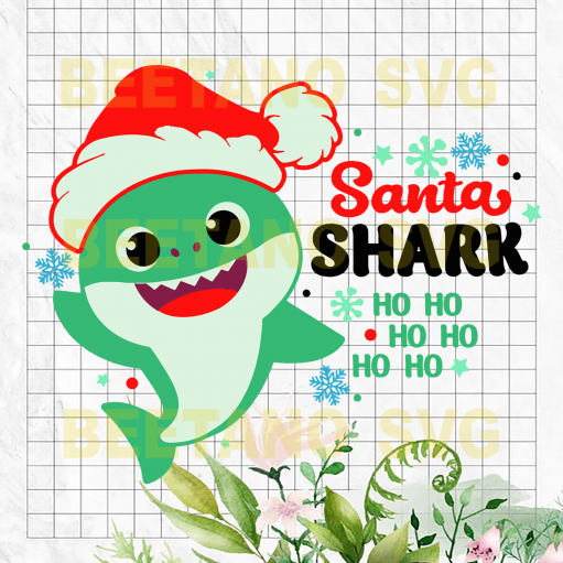 Santa Shark Ho Ho Ho Svg Files, Santa Shark Svg, Santa Shark Cutting Files, Santa Shark Files, Santa Shark Vector, Santa Shark Cutting Files For Cricut, SVG, DXF, EPS, PNG Instant Download