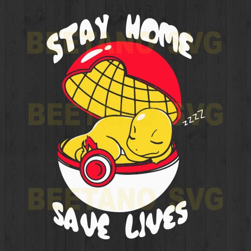 Stay Home Save Lives Pikachu Svg