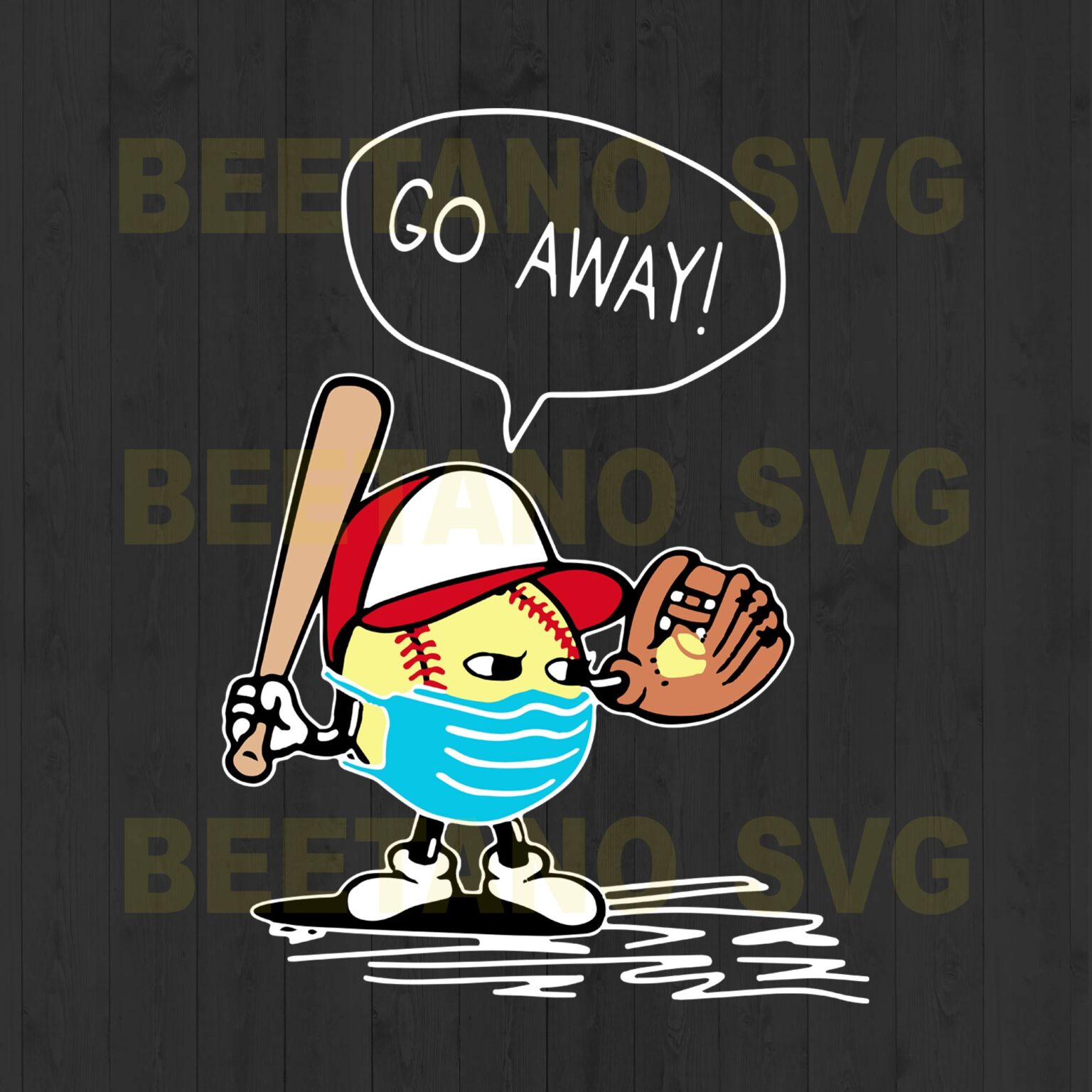 Softball Wear Face Mask Svg Files, Go Away Softball Face Mask Files