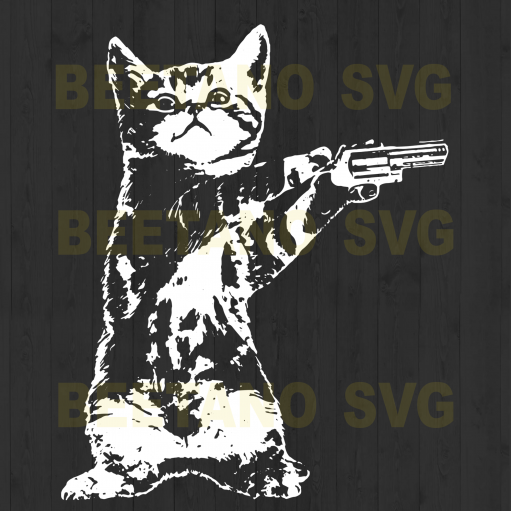 Funny Cat With Guns Svg