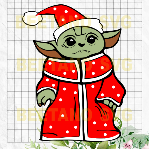 Baby Yoda Santa Svg Files