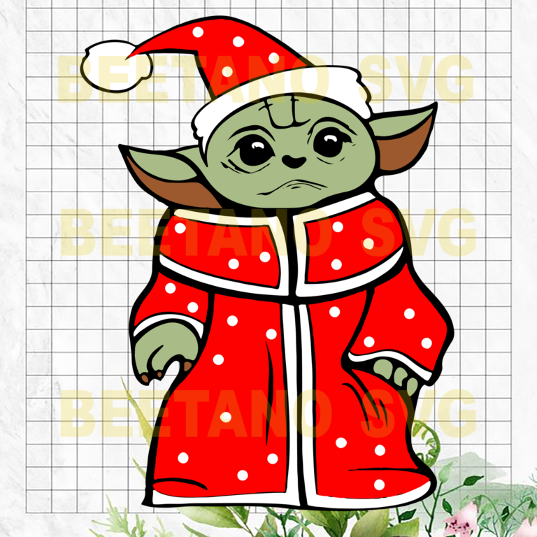 Baby Yoda Santa Svg Files, Baby Yoda Star war SVG, DXF, EPS, PNG ...