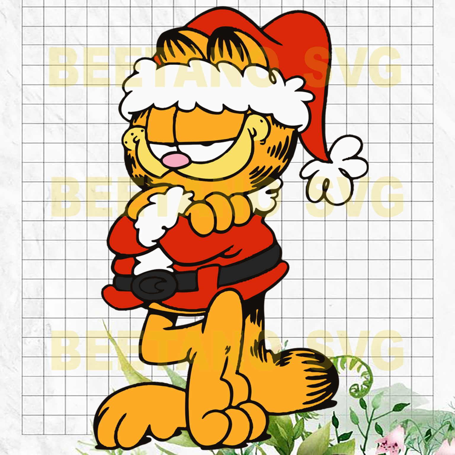 Garfield Santa Hat Svg, Garfield Santa Cutting Files For Cricut, SVG ...