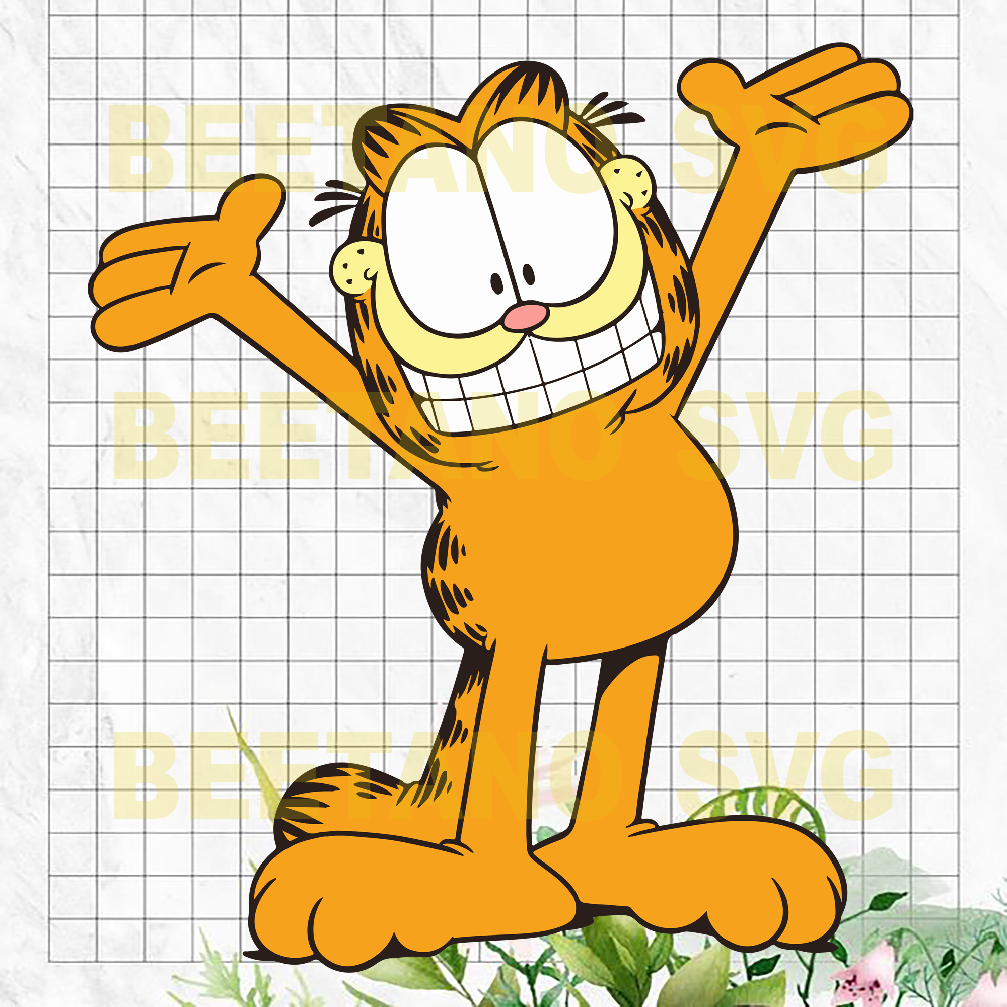Vector Garfield in Svg Png Dxf Eps Pdf format Instant download cricut file
