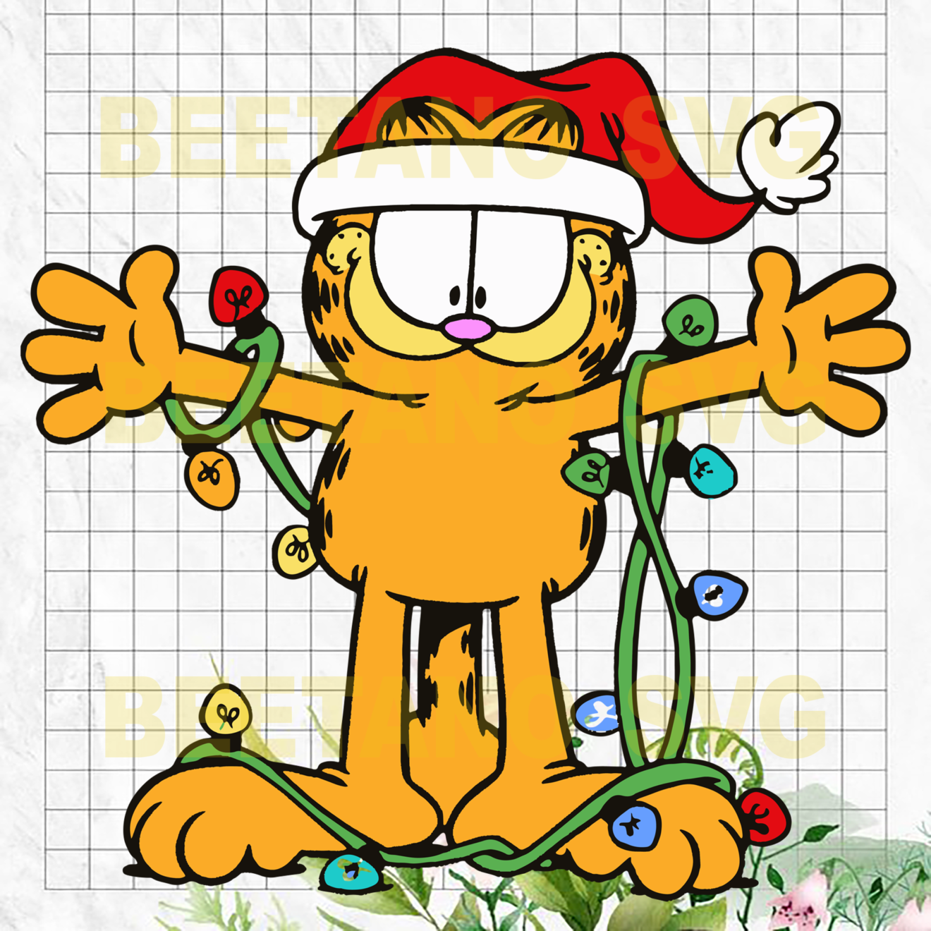 Garfield christmas Svg, Garfield Santa svg Cutting Files For Cricut ...