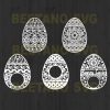 Mandala Easter Egg Cutting Files For Cricut, Svg, Dxf, Eps, Png Instant Download