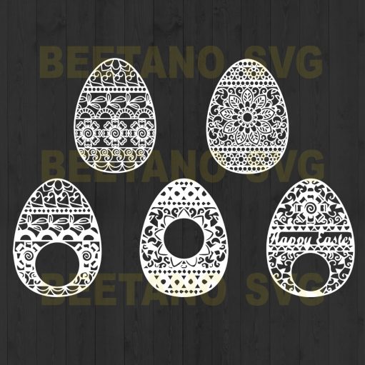 Mandala Easter Egg Cutting Files For Cricut, SVG, DXF, EPS, PNG Instant Download