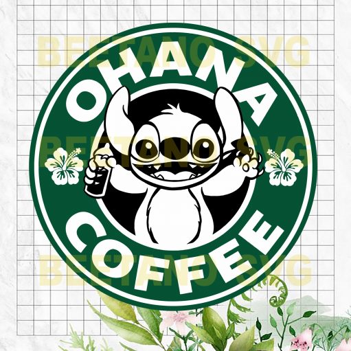 Ohana Coffee Logo Cutting Files For Cricut, SVG, DXF, EPS, PNG Instant Download