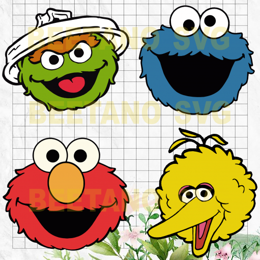 Sesame Street character svg Cutting Files For Cricut