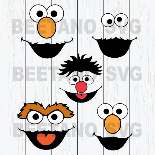 Sesame Street Face Bundle SVG