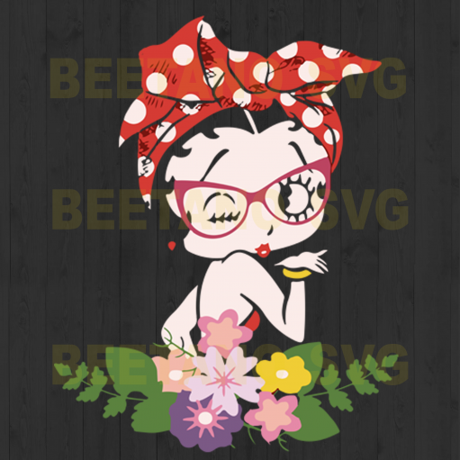 Betty boop floral SVG