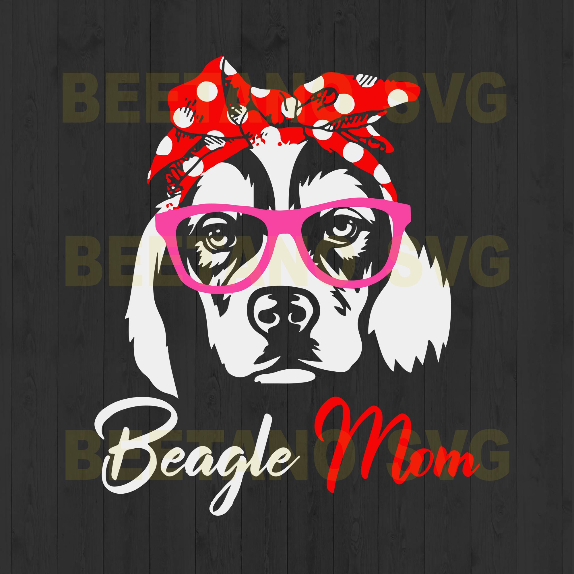 Beagle Mom Cutting Files For Cricut, SVG, DXF, EPS, PNG Instant