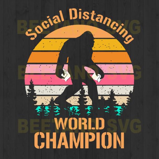 Social Distancing World Champion Svg