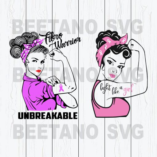 Fight Like A Girl Girl Power Breast Cancer Svg