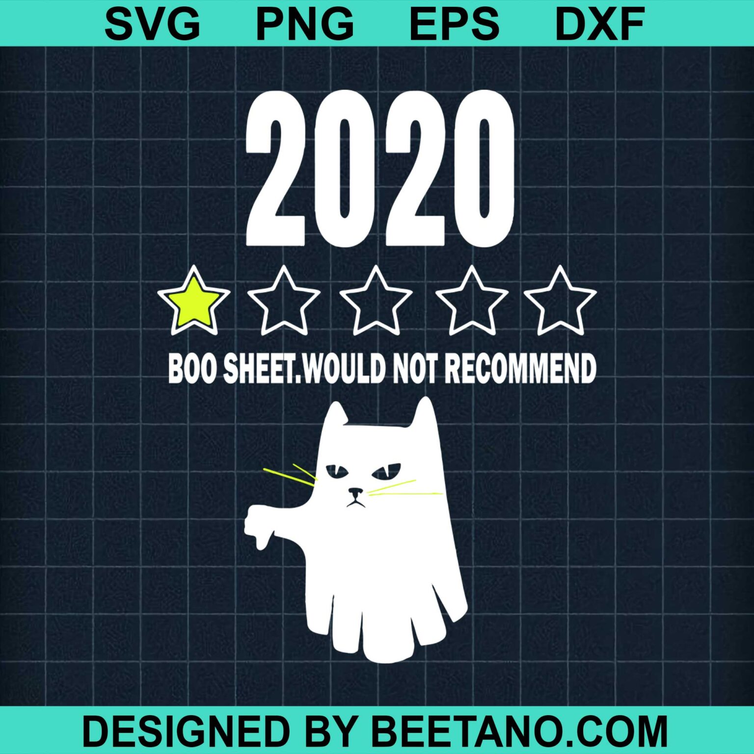 2020 Boo Sheet 1 Star Funny Cat Ghost