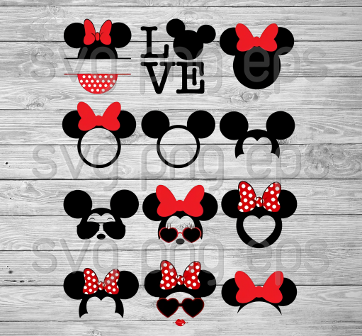 Mickey Minnie Svg, Mickey Bundle Face Svg, Mickey Bundle Collection Svg, Mickey Minnie Clipart, Mickey Minnie Clipart, Mickey Cutting File, Minnie File For Cricut