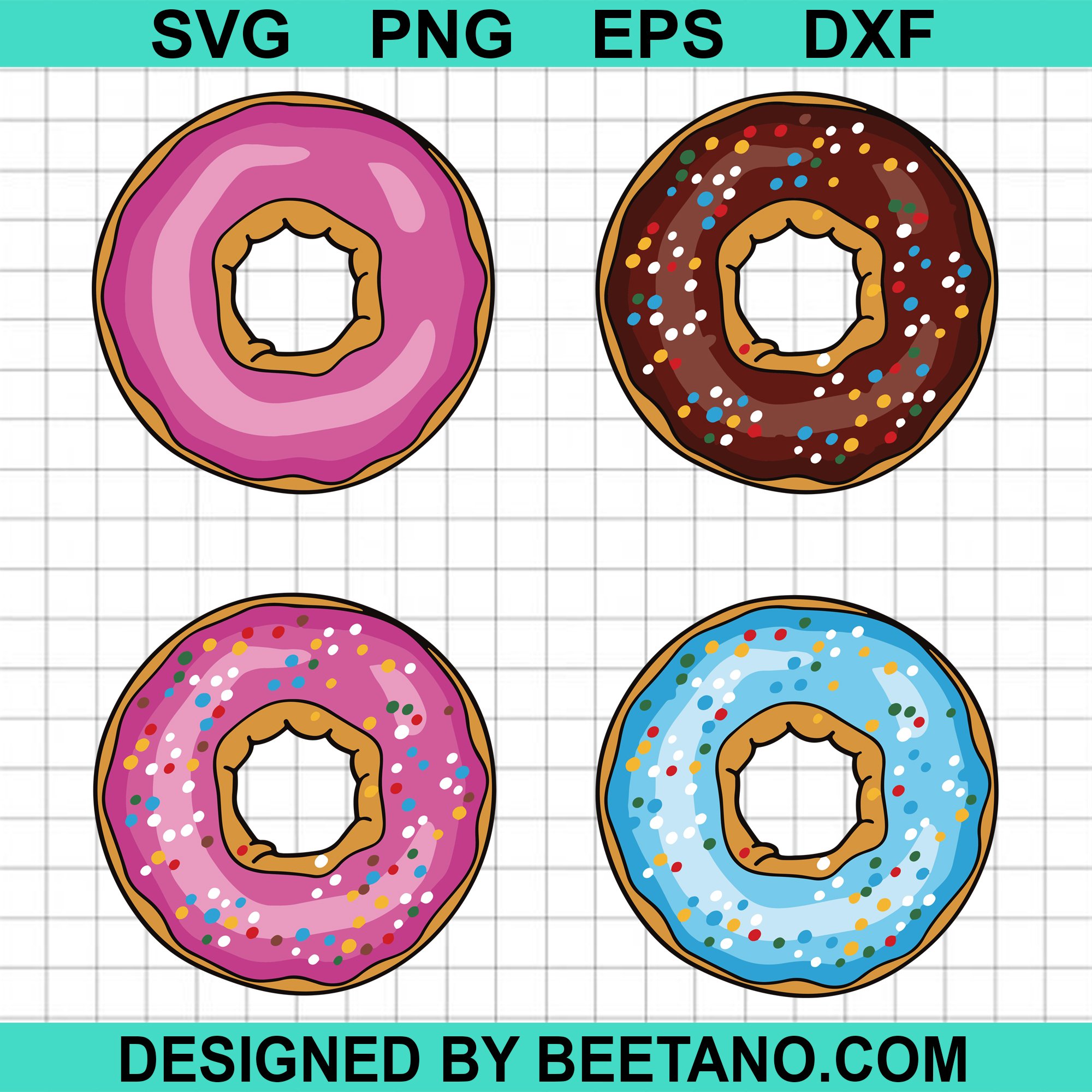 Chocolate Half Bitten Donut Bundle SVG PNG Instant Digital Download