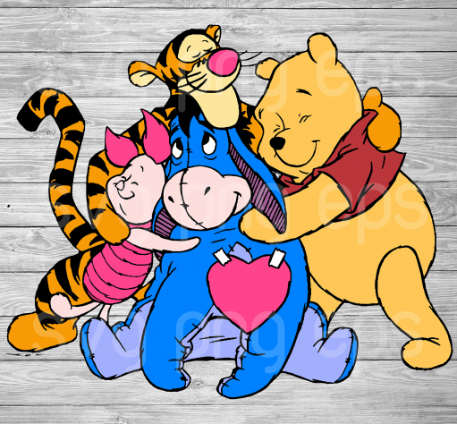 Winnie The Pooh Friends Svg, Winnie The Pooh Svg Files. Winnie The Pooh Clipart, Cartoon Characters, Svg For Cricut , Svg For Silhouette, Disney Svg