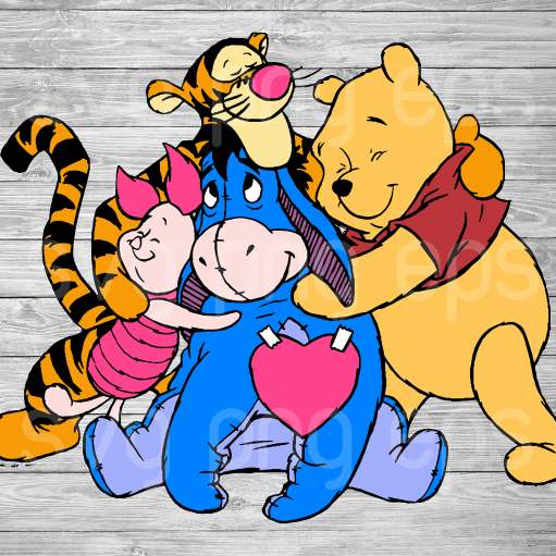 Winnie the Pooh Friends SVG, Winnie The Pooh Svg Files. Winnie The Pooh Clipart, Cartoon Characters, Svg For Cricut , Svg For Silhouette, Disney svg