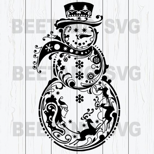 Snowman Svg, Mandala Snowman Svg Files, Snowman Christmas Svg, Mandala Snowman Cutting Files, Mandala Snowman Cutting Files For Cricut, Svg, Dxf, Eps, Png Instant Download