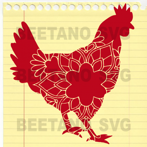 Mandala Chicken Svg, Chicken Svg, Mandala Svg, Mandala Chicken Clipart, Mandala Chicken Clipart, Mandala Chicken Cutting Files For Cricut, SVG, DXF, EPS, PNG Instant Download