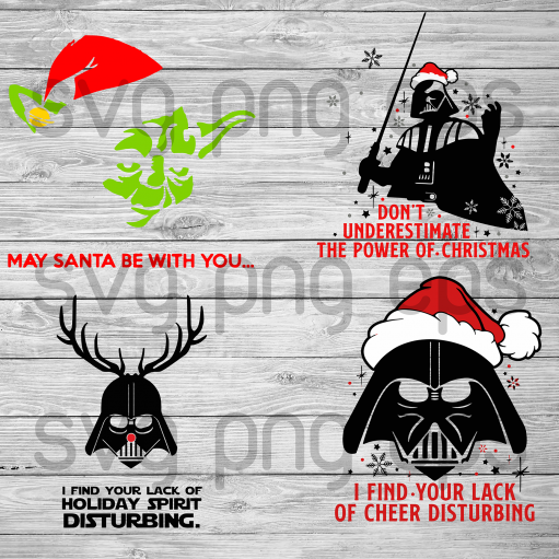 May be santa be with you star war SVG