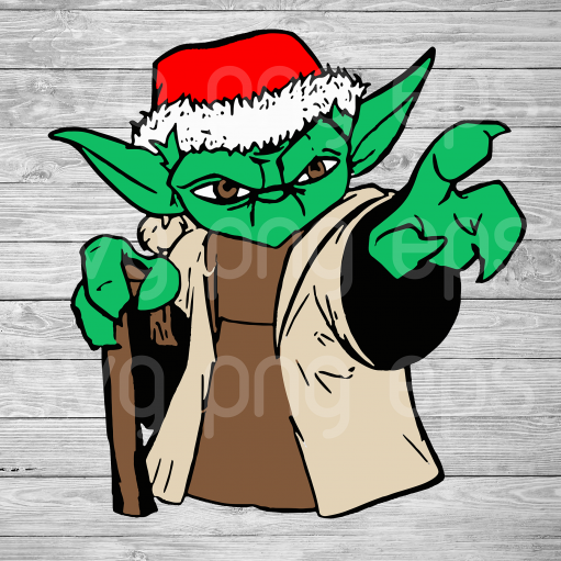 Yoda santa christmas svg