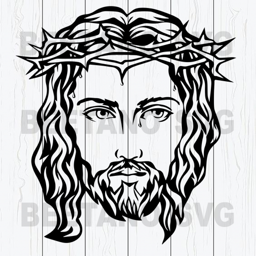 Jesus Face Svg, Jesus Svg Files, Jesus Cutting Files, Jesus Head Cutting Files For Cricut, Svg, Dxf, Eps, Png Instant Download