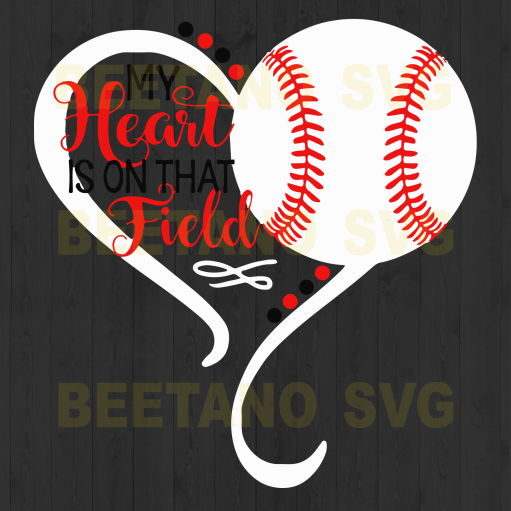 My Heart Is On That Field Softball Svg, Softball Vector, Softball Clipart, Softball Files, Softball Cutting Files For Cricut, SVG, DXF, EPS, PNG Instant Download